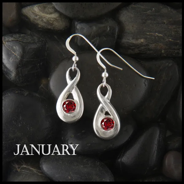Birthstone Drop Earrings in Silver Walker Metalsmiths Earrings