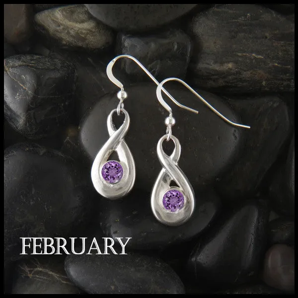 Birthstone Drop Earrings in Silver Walker Metalsmiths Earrings