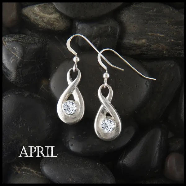 Birthstone Drop Earrings in Silver Walker Metalsmiths Earrings