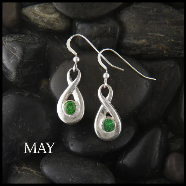 Birthstone Drop Earrings in Silver Walker Metalsmiths Earrings