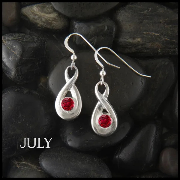 Birthstone Drop Earrings in Silver Walker Metalsmiths Earrings