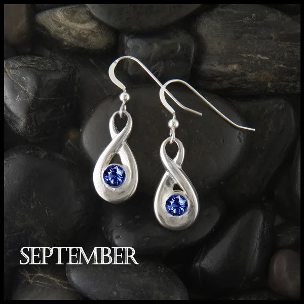 Birthstone Drop Earrings in Silver Walker Metalsmiths Earrings