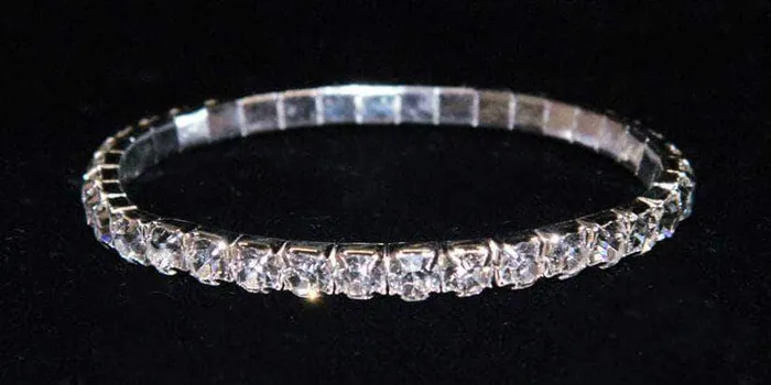 Bracelets 11950 Single Row Stretch Rhinestone Bracelet Clear Crystal Silver 4028 Bracelets 11950 Single Row Stretch Rhinestone Bracelet Clear Crystal Silver 4028