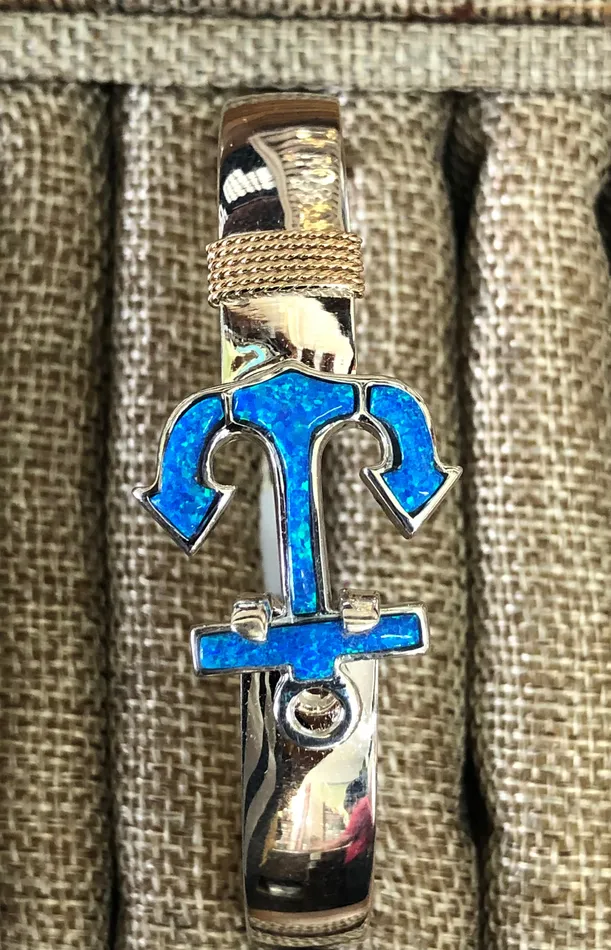 Bracelets 14 k gold wrapped sterling silver Anchor opal bracelet Johnny jeweler stcroix Bracelets 14 k gold wrapped sterling silver Anchor opal bracelet Johnny jeweler stcroix