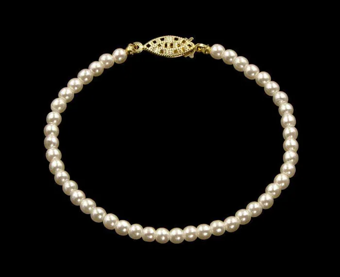 Bracelets 4000 95868 4mm Simulated Ivory Pearl Bracelet 8
