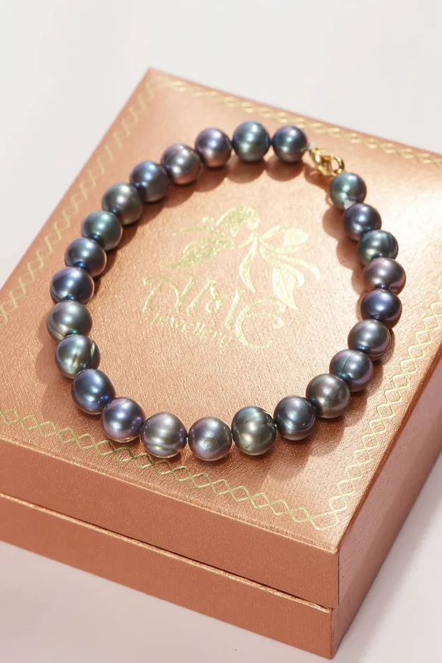 Bracelets AME Jewellery Peacock Freshwater Pearl Strand Bracelet with 14K Gold Clasp