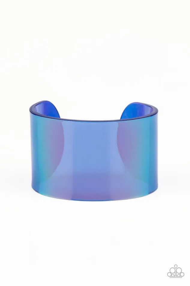 Bracelets Holographic Aura Blue Iridescent Acrylic Cuff Bracelet Paparazzi Paparazzi Accessories Bracelets Holographic Aura Blue Iridescent Acrylic Cuff Bracelet Paparazzi Paparazzi Accessories