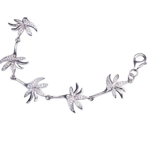 Bracelets Nakoa Jeweler Sterling Silver Bird of Paradise Pave CZ Bracelet Bracelets Nakoa Jeweler Sterling Silver Bird of Paradise Pave CZ Bracelet