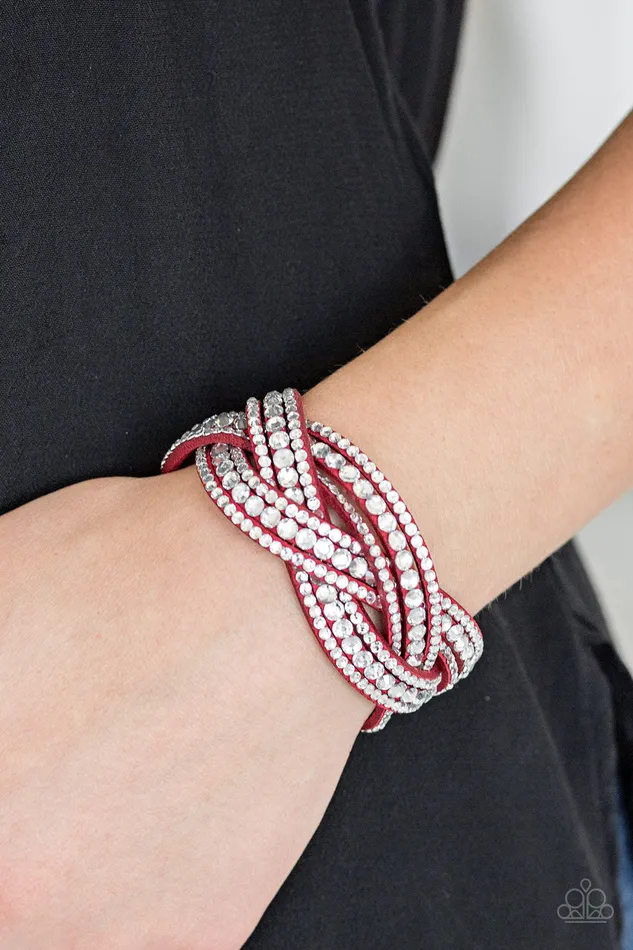 Bracelets Paparazzi Accessories Bring on the Bling Paparazzi Red Suede White Rhinestone Wrap Bracelet Bracelets Paparazzi Accessories Bring on the Bling Paparazzi Red Suede White Rhinestone Wrap Bracelet