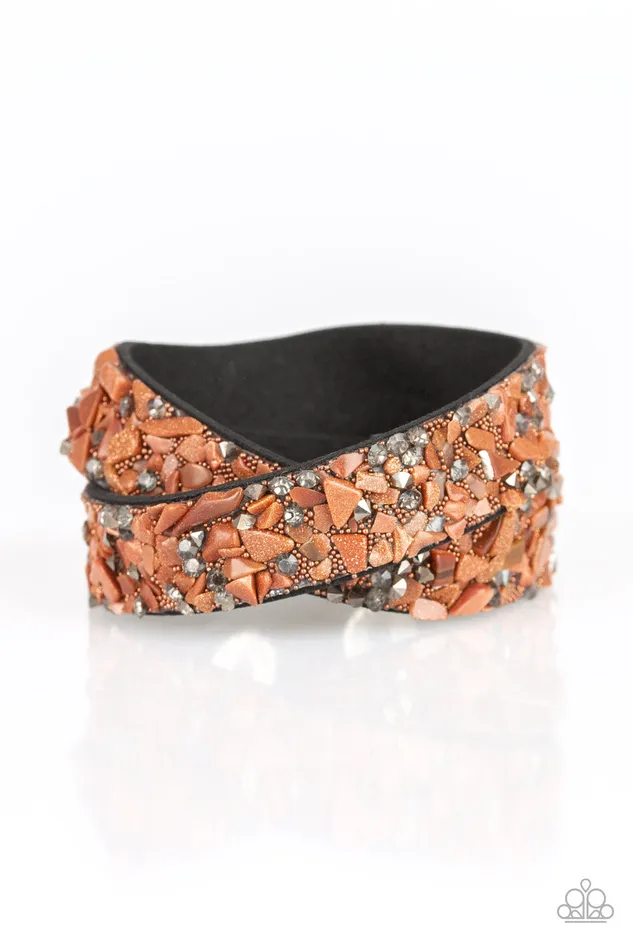 Bracelets Paparazzi Accessories CRUSH Hour Brown Stone Hematite Rhinestone Double Wrap Bracelet Paparazzi Bracelets Paparazzi Accessories CRUSH Hour Brown Stone Hematite Rhinestone Double Wrap Bracelet Paparazzi