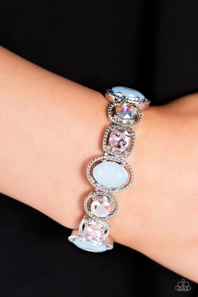 Bracelets Paparazzi Accessories Fashion Fairy Tale Multi Pink Blue Iridescent Silver Stretchy Bracelet Paparazzi