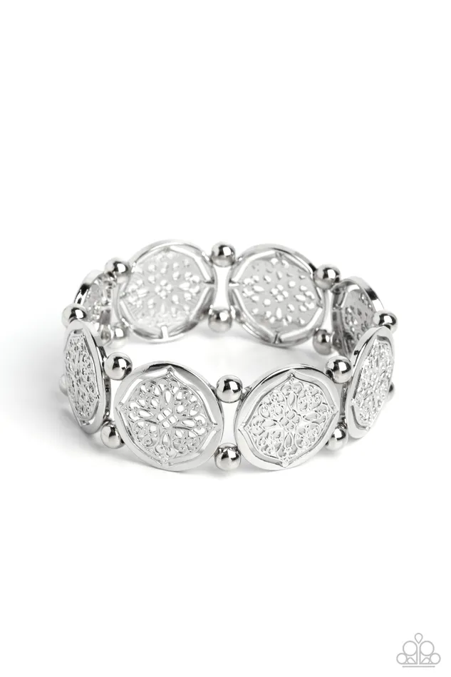 Bracelets Paparazzi Accessories Filigree Fanfare Silver Floral Stretchy Bracelet Paparazzi Bracelets Paparazzi Accessories Filigree Fanfare Silver Floral Stretchy Bracelet Paparazzi