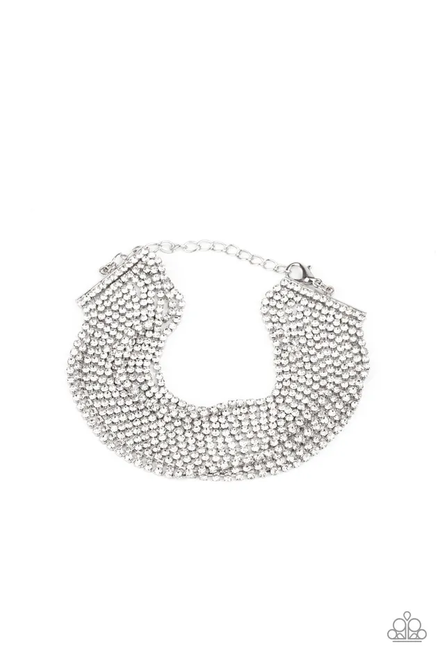 Bracelets Paparazzi Accessories I Woke Up Life This White Rhinestone Silver Bracelet Bracelets Paparazzi Accessories I Woke Up Life This White Rhinestone Silver Bracelet
