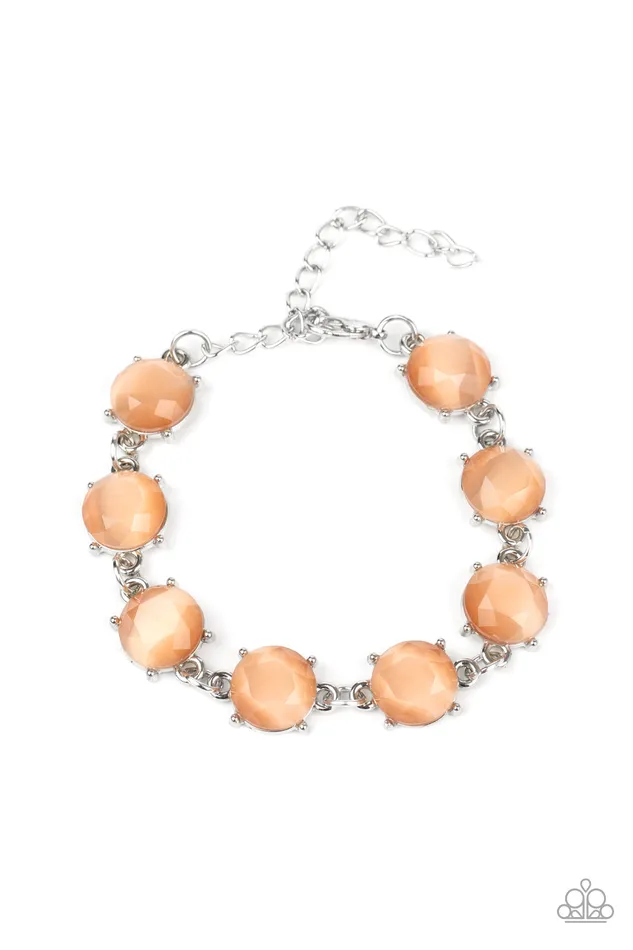Bracelets Paparazzi Accessories Ms GLOWItAll Orange Cats Eye Silver Bracelet Paparazzi Bracelets Paparazzi Accessories Ms GLOWItAll Orange Cats Eye Silver Bracelet Paparazzi