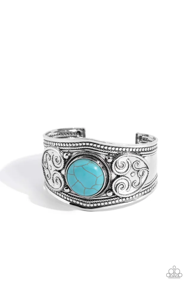 Bracelets Paparazzi Accessories Prairie Romance Blue Turquoise Stone Silver Cuff Bracelet Paparazzi Bracelets Paparazzi Accessories Prairie Romance Blue Turquoise Stone Silver Cuff Bracelet Paparazzi