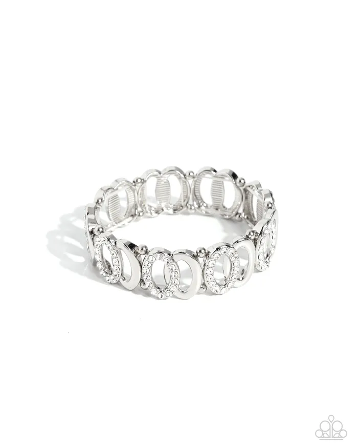 Bracelets Paparazzi Accessories Refined Rarity White Rhinestone Silver Oval Stretchy Bracelet Paparazzi Bracelets Paparazzi Accessories Refined Rarity White Rhinestone Silver Oval Stretchy Bracelet Paparazzi
