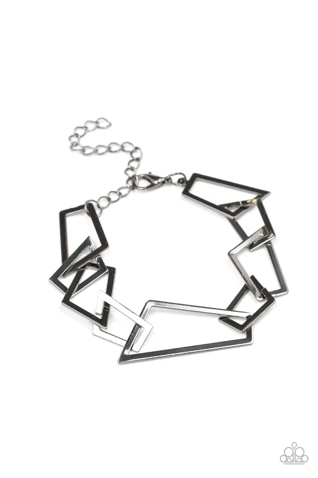 Bracelets Paparazzi Accessories Shattered Shine Paparazzi Black Gunmetal Geometric Bracelet Bracelets Paparazzi Accessories Shattered Shine Paparazzi Black Gunmetal Geometric Bracelet
