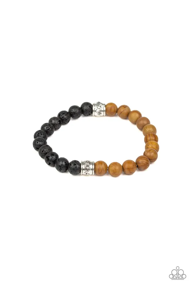 Bracelets Paparazzi Accessories Tuned In Brown Stone Black Lava Bead Stretchy Urban Bracelet Paparazzi Bracelets Paparazzi Accessories Tuned In Brown Stone Black Lava Bead Stretchy Urban Bracelet Paparazzi