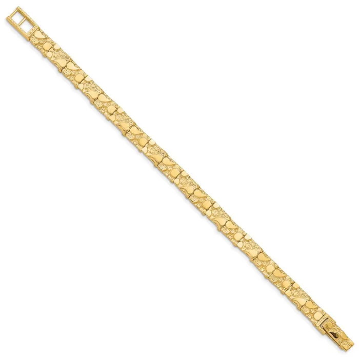 Bracelets Qgold 10k Yellow Gold 7 mm NUGGET Bracelet 1427 grams Bracelets Qgold 10k Yellow Gold 7 mm NUGGET Bracelet 1427 grams