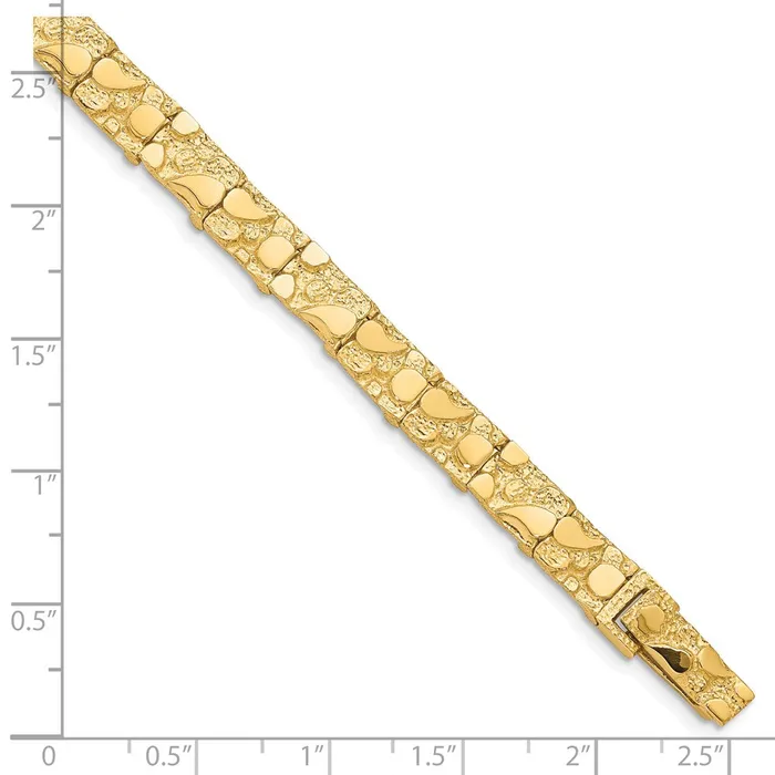 Bracelets Qgold 10k Yellow Gold 7 mm NUGGET Bracelet 1427 grams Bracelets Qgold 10k Yellow Gold 7 mm NUGGET Bracelet 1427 grams