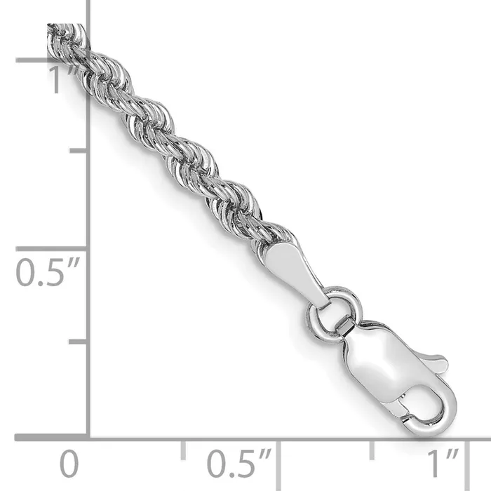 Bracelets Qgold 14K WG 275mm Regular Rope Chain Bracelet 511 grams Bracelets Qgold 14K WG 275mm Regular Rope Chain Bracelet 511 grams