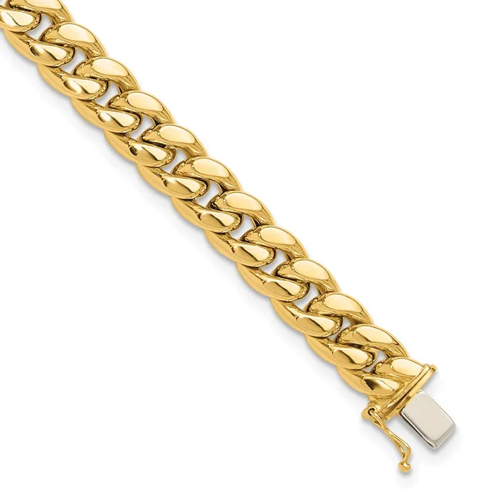 Bracelets Qgold 14k Yellow Gold 89 mm Polished Curb Link Mens Bracelet 1416 grams Bracelets Qgold 14k Yellow Gold 89 mm Polished Curb Link Mens Bracelet 1416 grams