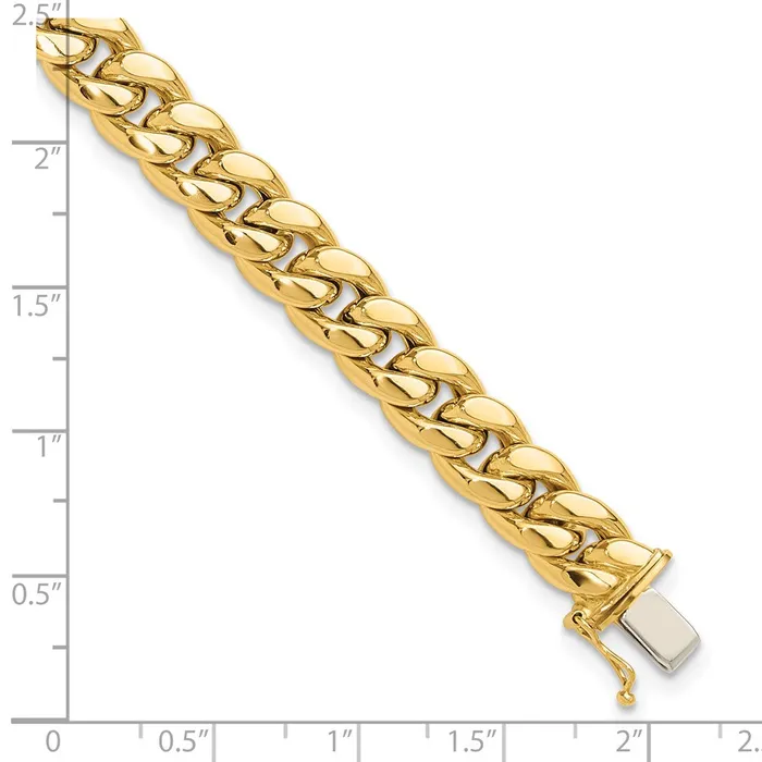 Bracelets Qgold 14k Yellow Gold 89 mm Polished Curb Link Mens Bracelet 1416 grams Bracelets Qgold 14k Yellow Gold 89 mm Polished Curb Link Mens Bracelet 1416 grams