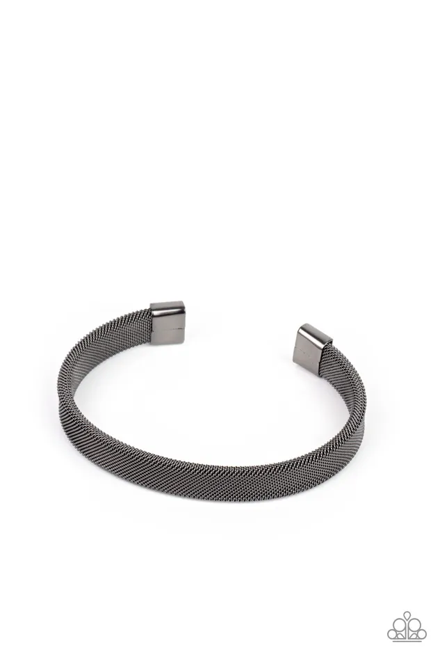 Bracelets Quit MESHing around Black Gunmetal Wire Mesh Urban Cuff Bracelet Paparazzi Paparazzi Accessories Bracelets Quit MESHing around Black Gunmetal Wire Mesh Urban Cuff Bracelet Paparazzi Paparazzi Accessories