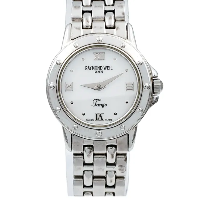 Bracelets Raymond Weil Ladies Raymond Weil Tango Stainless Steel Watch with Mother of Pearl Dial PreOwned 5860