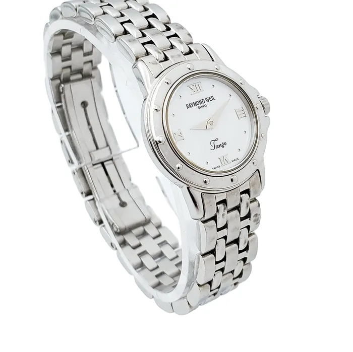 Bracelets Raymond Weil Ladies Raymond Weil Tango Stainless Steel Watch with Mother of Pearl Dial PreOwned 5860
