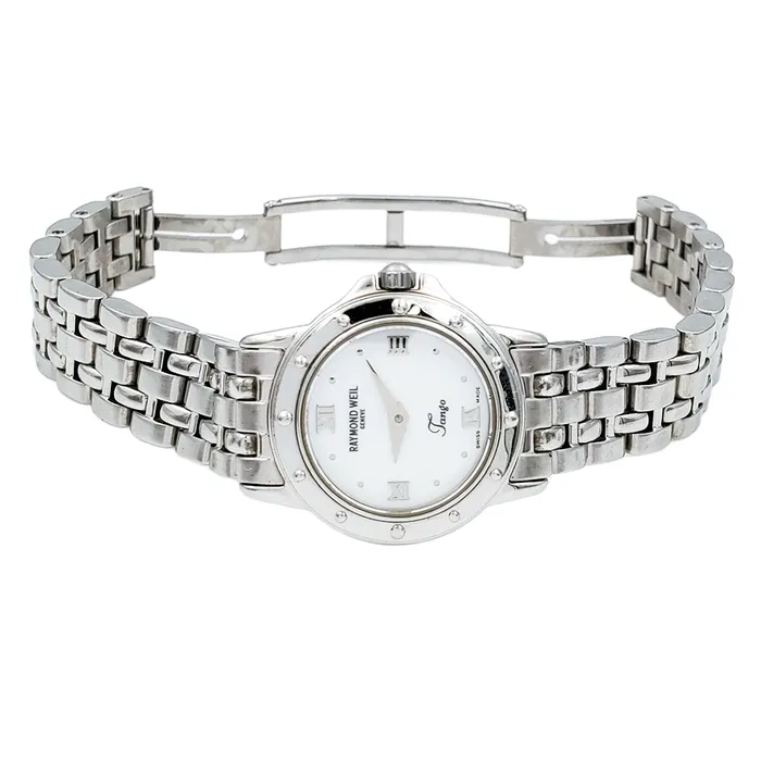 Bracelets Raymond Weil Ladies Raymond Weil Tango Stainless Steel Watch with Mother of Pearl Dial PreOwned 5860