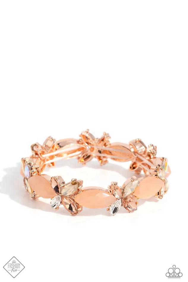 Bracelets SoftHearted Succession Rose Gold Peach Iridescent Gem Stretchy Bracelet Paparazzi Fashion Fix December 2023 Fashion Fix Paparazzi Accessories Bracelets SoftHearted Succession Rose Gold Peach Iridescent Gem Stretchy Bracelet Paparazzi Fashion Fix December 2023 Fashion Fix Paparazzi Accessories