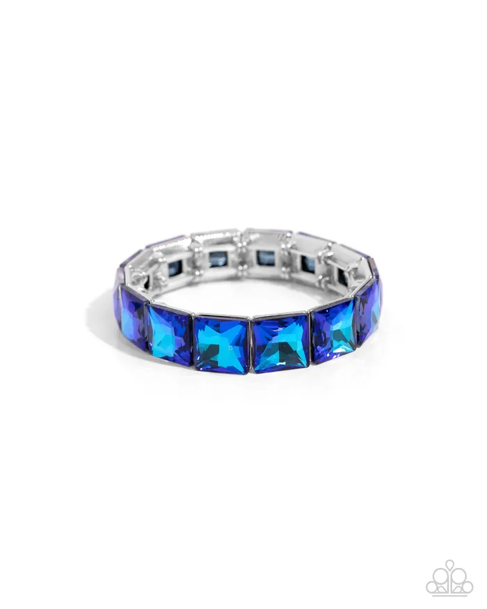 Bracelets Upscale Funk Blue Gem Silver Stretchy Bracelet Paparazzi Paparazzi Accessories Bracelets Upscale Funk Blue Gem Silver Stretchy Bracelet Paparazzi Paparazzi Accessories