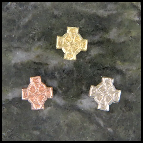 Celtic Chip Carved Post Earrings in 14K Gold Walker Metalsmiths Earrings