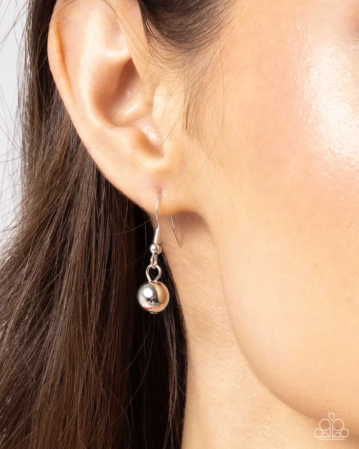 Complete Look Dreamy Druzies Short Necklace nd Dynamic Druzies Earrings Silver Pink Iridescent 2Piece Set Paparazzi Paparazzi Accessories Earrings