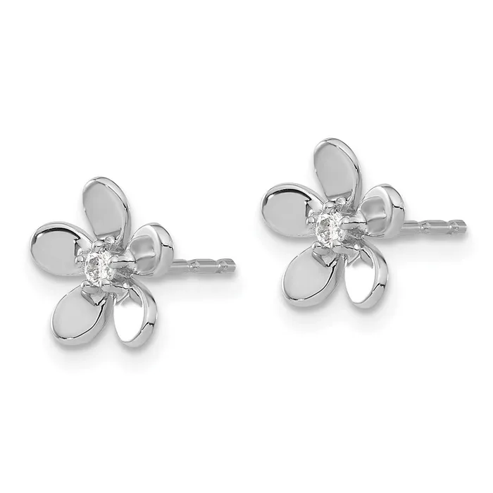 Earrings Qgold 14k White Gold 10 mm Diamond Earrings 114 grams Earrings Qgold 14k White Gold 10 mm Diamond Earrings 114 grams