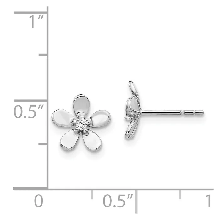 Earrings Qgold 14k White Gold 10 mm Diamond Earrings 114 grams Earrings Qgold 14k White Gold 10 mm Diamond Earrings 114 grams