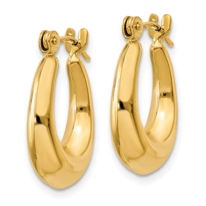 Earrings Qgold 14k Yellow Gold 5 mm Polished Oval Hollow Hoop Earrings 183 grams Earrings Qgold 14k Yellow Gold 5 mm Polished Oval Hollow Hoop Earrings 183 grams