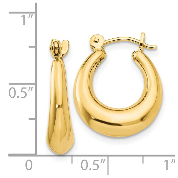 Earrings Qgold 14k Yellow Gold 5 mm Polished Oval Hollow Hoop Earrings 183 grams Earrings Qgold 14k Yellow Gold 5 mm Polished Oval Hollow Hoop Earrings 183 grams
