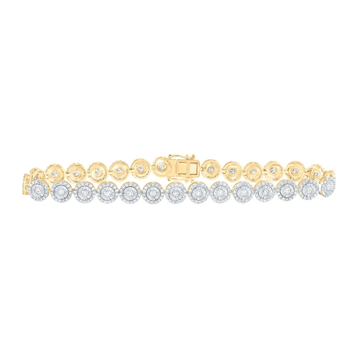 GND Bracelets 10Kt Gold 4 CtwDia Cn Fashion MenS Round Bracelet 85 Inch GND Bracelets 10Kt Gold 4 CtwDia Cn Fashion MenS Round Bracelet 85 Inch