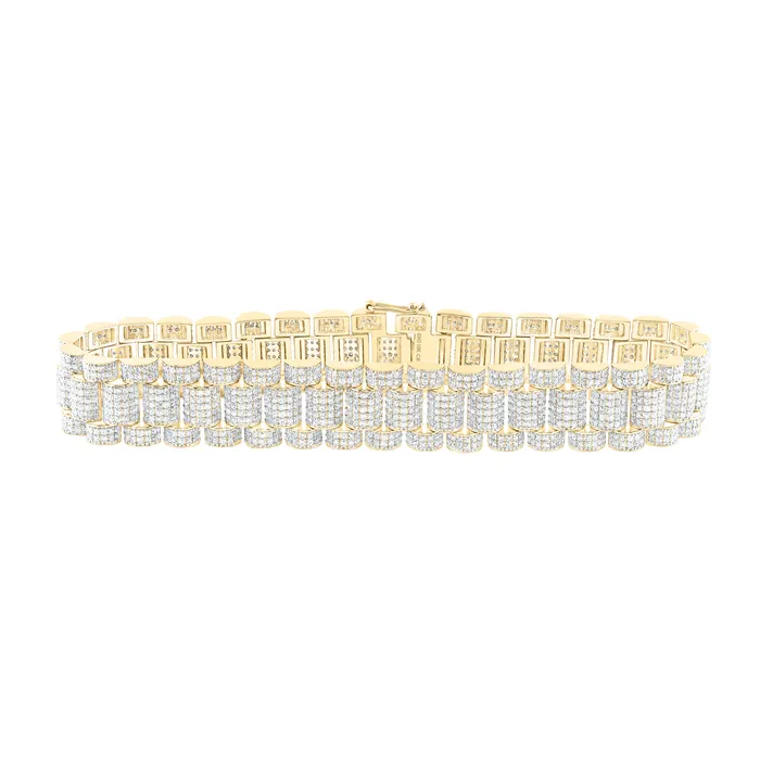 GND Bracelets 10Kt TwoTone Gold 8 78CtwDia Cn 135Mm Mens Bracelet 85 Inch 3704 grams GND Bracelets 10Kt TwoTone Gold 8 78CtwDia Cn 135Mm Mens Bracelet 85 Inch 3704 grams