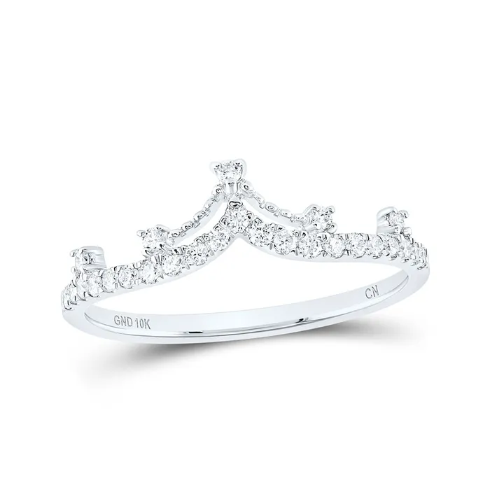 GND Gold Crown Tiara Band Fashion Ring 15 Cttw Round Natural Diamond Womens 119 grams Rings