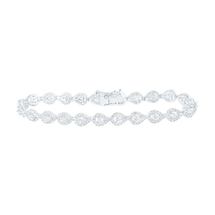 GND Gold Fashion Bracelet 3 Cttw Pear Natural Diamond Womens 1033 grams Bracelets GND Gold Fashion Bracelet 3 Cttw Pear Natural Diamond Womens 1033 grams Bracelets