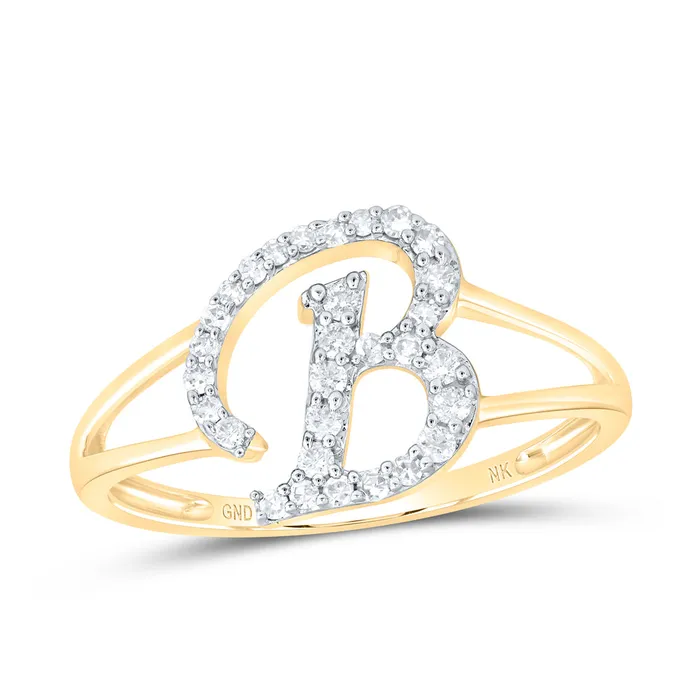 GND Rings 15CtwNat Dia Nk Gift Initial B Ladies Ring 143 grams