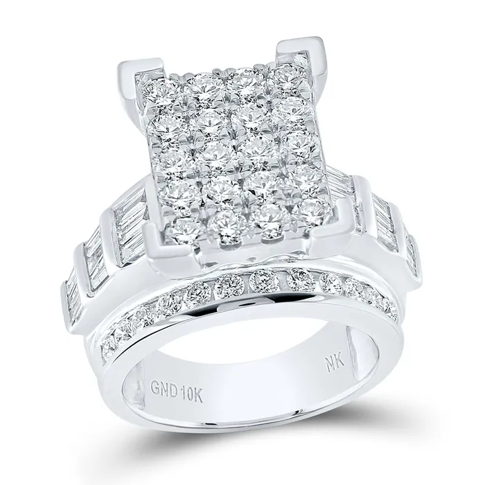 GND Rings 10Kt White Gold 3CtwDia Nk Fashion Ring 1076 grams