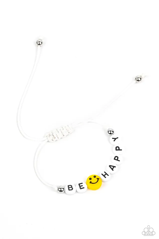 I Love Your Smile White Cord Be Happy Smiley Face Slide Bracelet Paparazzi Paparazzi Accessories Bracelets I Love Your Smile White Cord Be Happy Smiley Face Slide Bracelet Paparazzi Paparazzi Accessories Bracelets