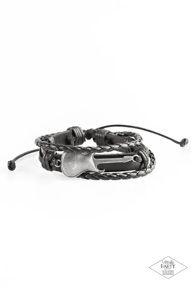 Lead Guitar Black Gunmetal Guitar Charm Leather Slide Bracelet Paparazzi Paparazzi Accessories Bracelets Lead Guitar Black Gunmetal Guitar Charm Leather Slide Bracelet Paparazzi Paparazzi Accessories Bracelets