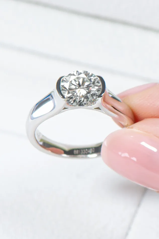 Looking Good 2 Carat Moissanite PlatinumPlated Ring Trendsi Rings
