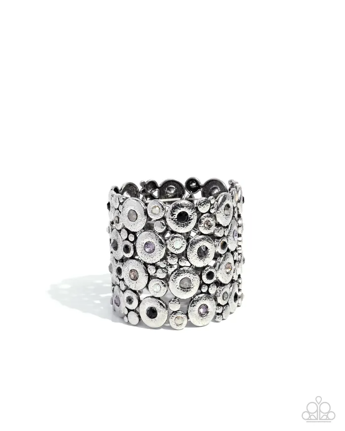 Millennial Medley Black Iridescent White Rhinestone Silver Stretchy Bracelet Paparazzi Paparazzi Accessories Bracelets Millennial Medley Black Iridescent White Rhinestone Silver Stretchy Bracelet Paparazzi Paparazzi Accessories Bracelets
