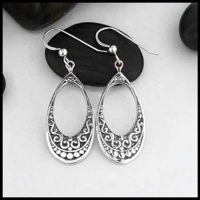 Moiraines Ornate Teardrop Earrings Walker Metalsmiths Earrings